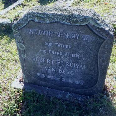BERG Albert Percival, von 1891-1965