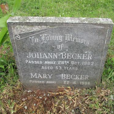 BECKER Johann -1963 &amp; Mary -1996