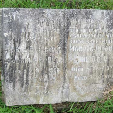 BEER Ruben Benjamin Jacobus, de -1962 &amp; Martha Johanna  -1979