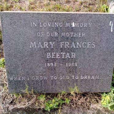 BEETAR Mary Frances 1895-1968