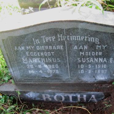 BOTHA Marthinus 1920-1979 &amp; Susanna E.J. 1910-1992
