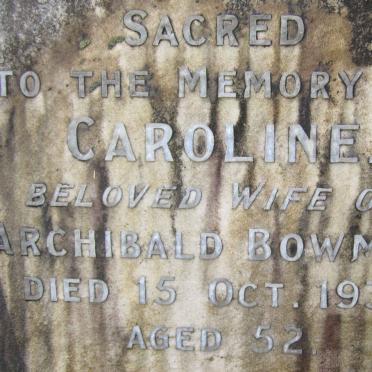 BOWMAN Archibald -1956 &amp; Caroline -1931 :: SAUNDERS Bert 1912-1975 &amp; Ruby 1911-1994