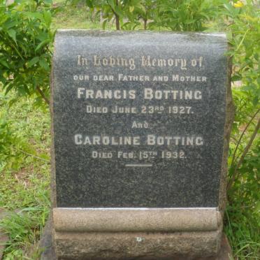 BOTTING Francis -1927 &amp; Caroline -1932