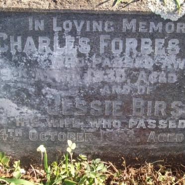 BIRSS Charles Forbes -1930 &amp; Jessie -1933