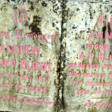 BLIGHT Andrew Philp -1927 &amp; Annie -1958