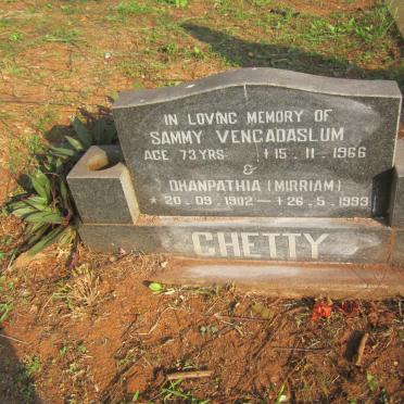 CHETTY Sammy Vencadaslum -1966 &amp; Dhanpathia 1902-1993