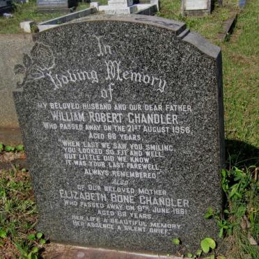 CHANDLER William Robert -1958 &amp; Elizabeth Bone -1961