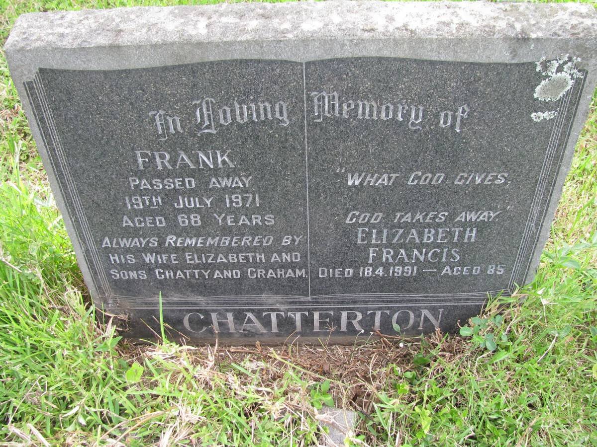 CHATTERTON Frank -1971 &amp; Elizabeth Francis -1991