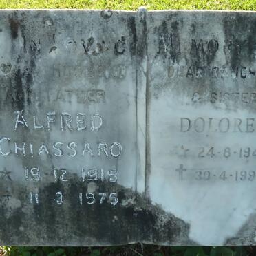 CHIASSARO Alfred 1918-1975 ::  CHIASSARO Dolores 1947-1993