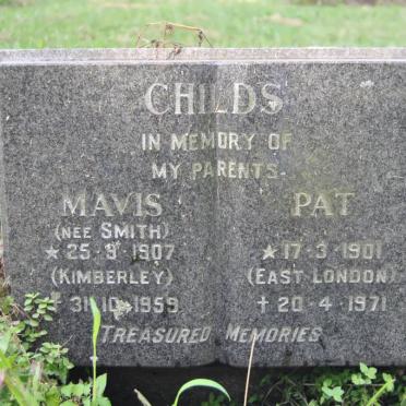 CHILDS Pat 1901-1971 &amp; Mavis SMITH 1907-1959