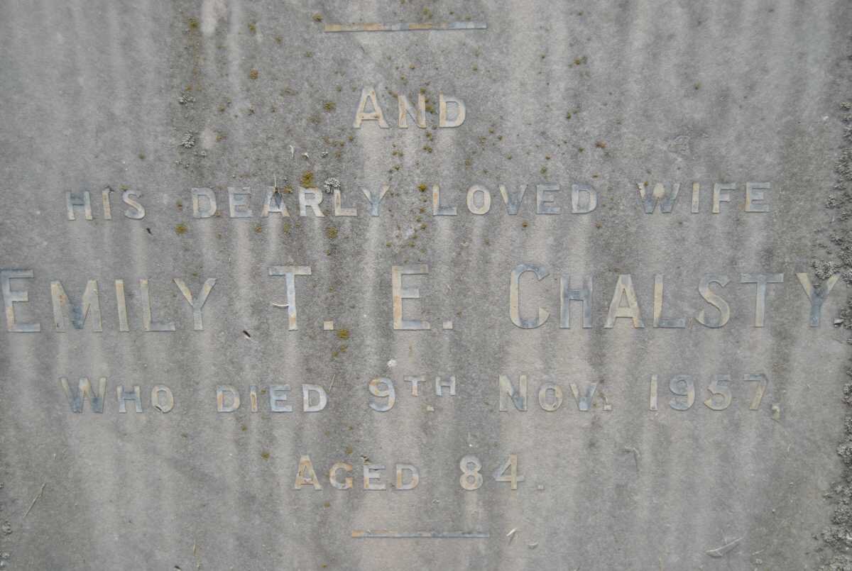 CHALSTY John Owen -1948 &amp; Emily T.E. -1957