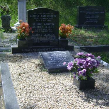 CLOETE George Andrew Murray 1919-1992 :: CLOETE Gloria Ann 1946-1946 :: SHELL Gladys Georgea nee CLOETE 1944-1992