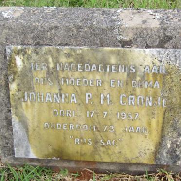 CRONJE Johanna P.M. -1957