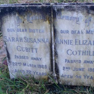 CUBITT Sarah Susanna -1965 :: COTHILL Annie Elizabeth -1966