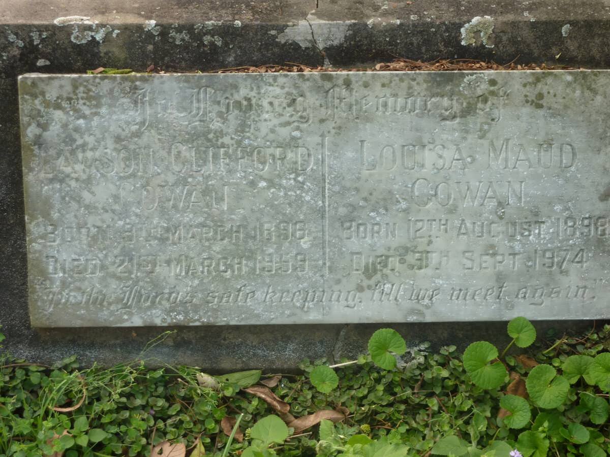 COWAN Lawson Clifford 1896-1959 &amp; Louisa Maud 1898-1974
