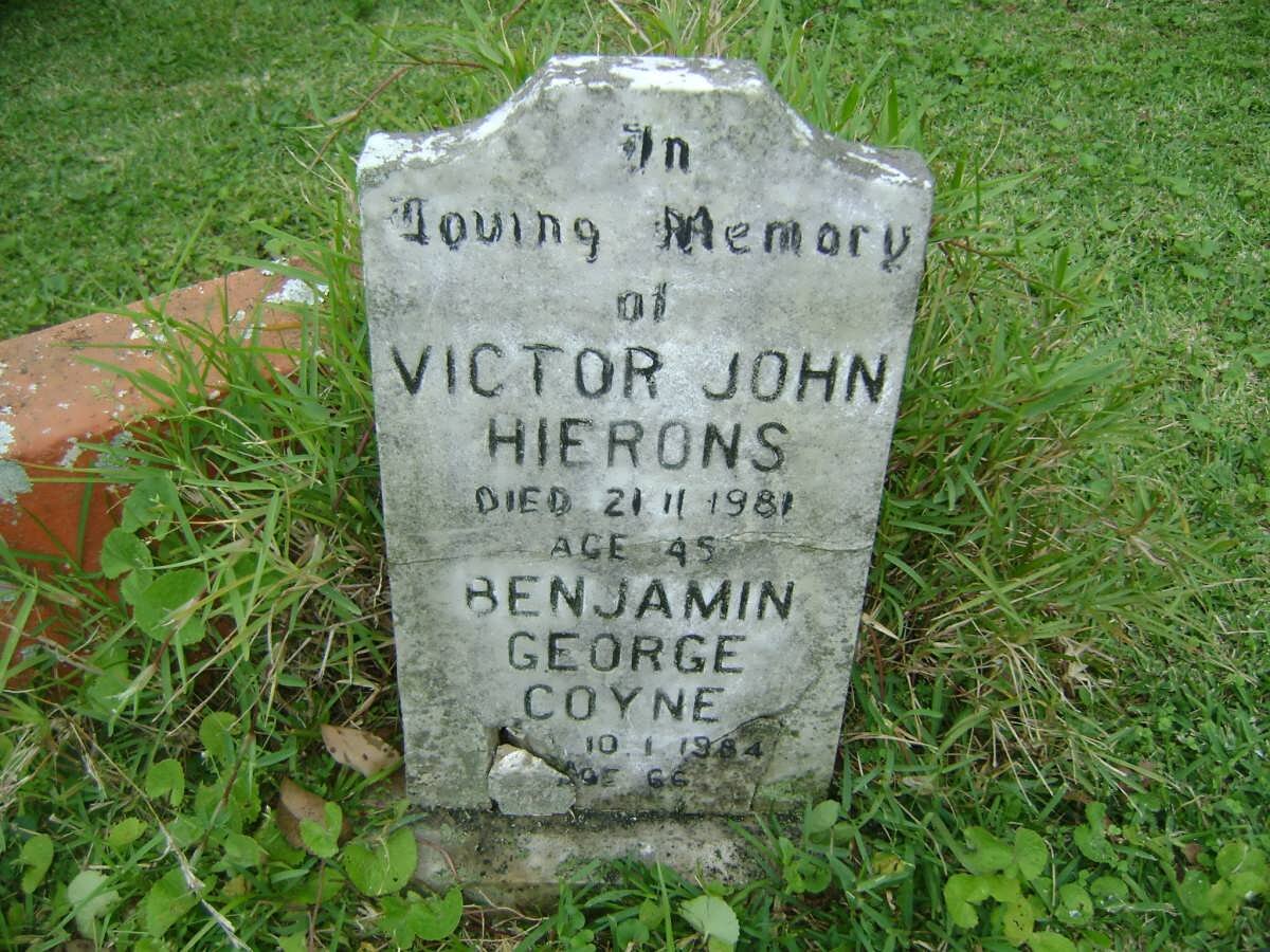 COYNE Benjamin George -1984 :: HIERONS Victor John -1981