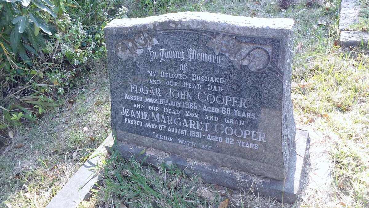 COOPER Edgar John -1965 &amp; Jeanie Margaret -1991