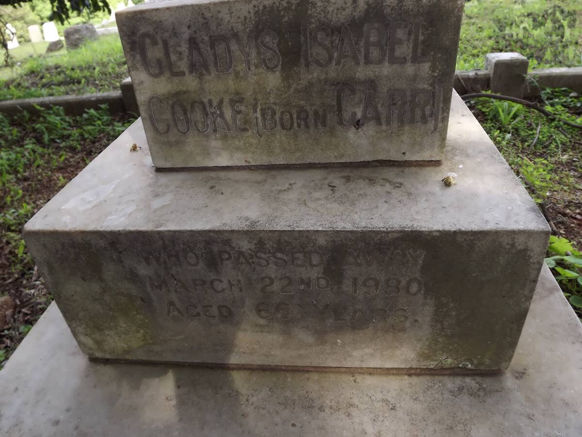 COOKE Gladys Isabel nee CARR -1980