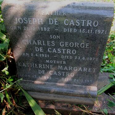 CASTRO Joseph, de 1882-1971 &amp; Katherine Margaret 1892-1974 :: CASTRO Charles George, de 1921-1972