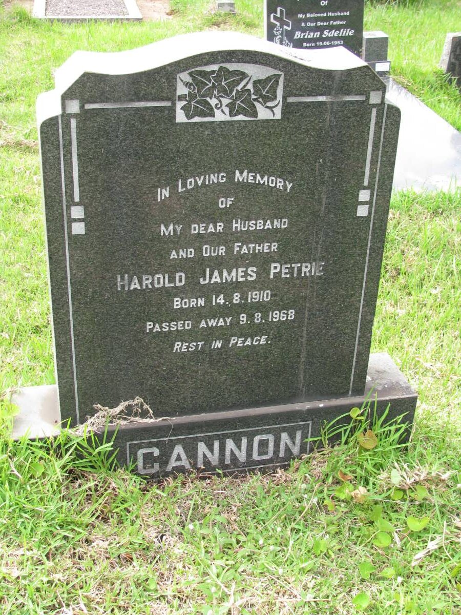 CANNON Harold James Petrie 1910-1968