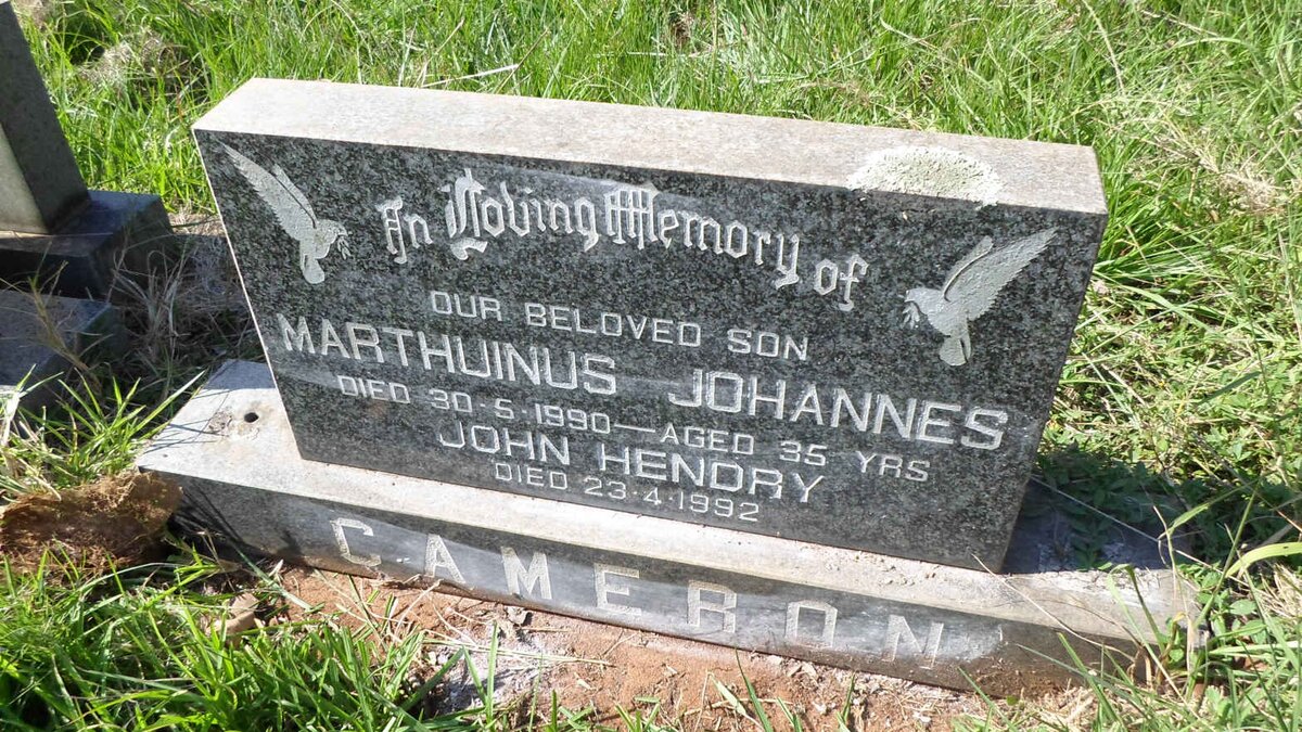 CAMERON Marthuinus Johannes -1990 :: CAMERON John Hendry -1992