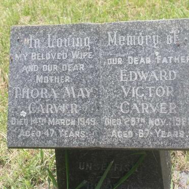 CARVER Edward Victor -1965 &amp; Thora May -1949