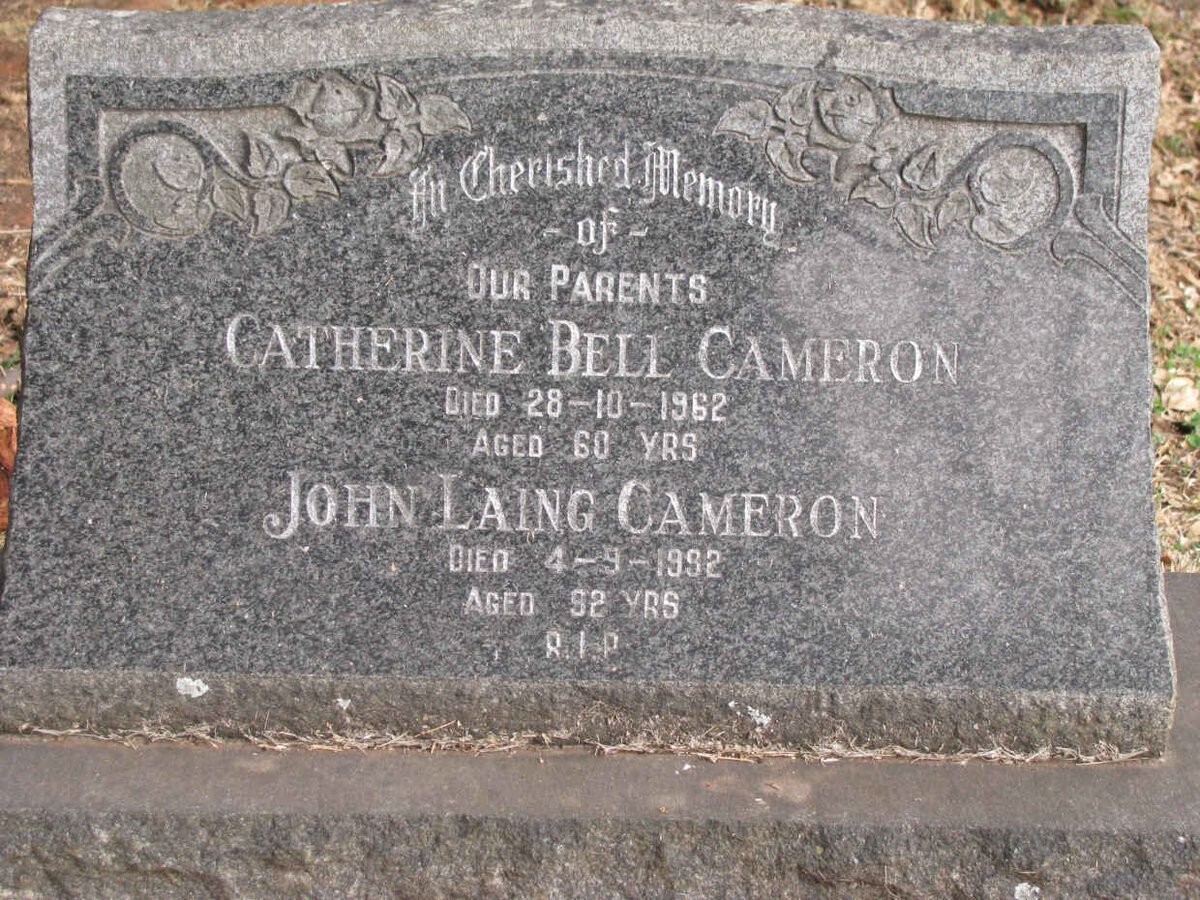 CAMERON John Laing -1992 &amp; Catherine Bell -1962