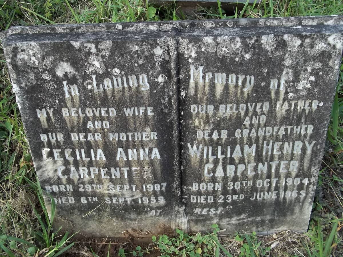 CARPENTER William Henry 1904-1965 &amp; Cecilia Anna 1907-1959