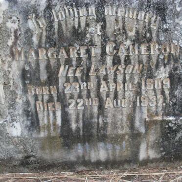 CAMERON Margaret nee LAWSON 1909-1937