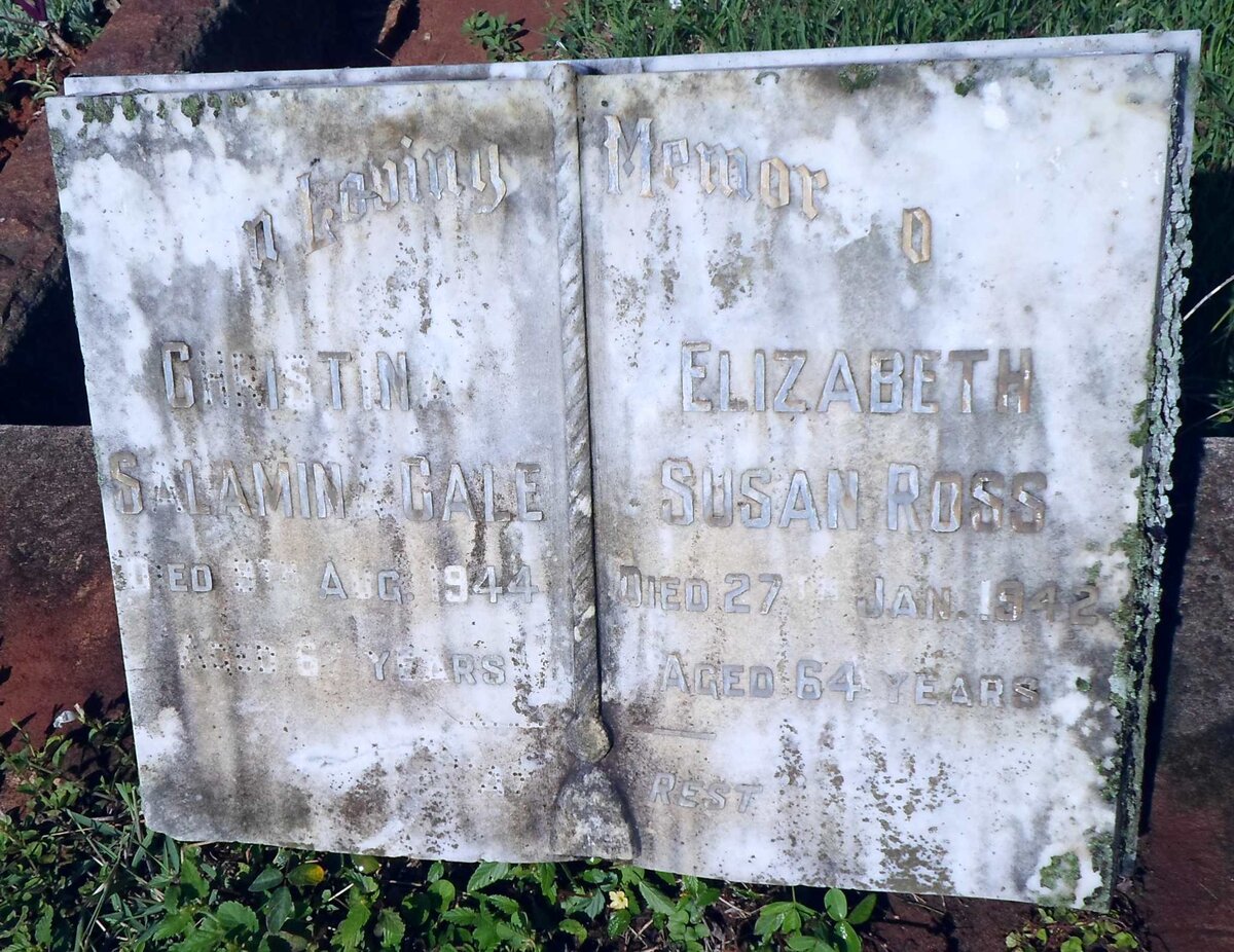 CALE Christina Salamina -1944 :: ROSS Elizabeth Susan -1942