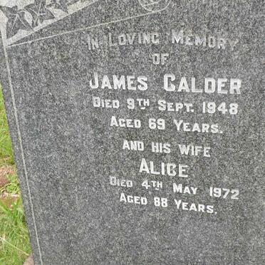 CALDER James -1948 &amp; Alice -1972