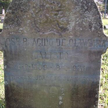 CALISTO Jose Placido de Oliveira 1899-1930