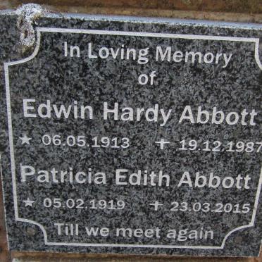 ABBOTT Edwin Hardy 1913-1987 &amp; Patricia Edith 1919-2015