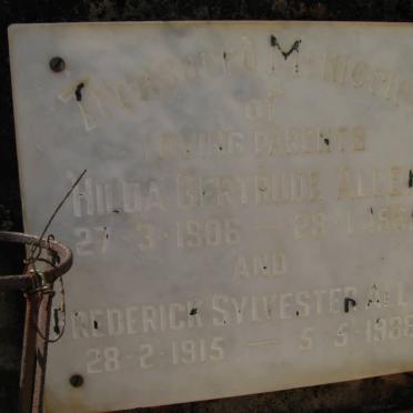 ALLEN Frederick Sylvester 195-1988 &amp; Hilda Gertrude 1906-1965