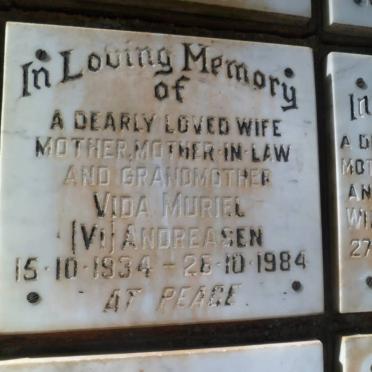 ANDREASEN Vida Muriel 1934-1984