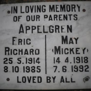 APPELGREN Eric Richard 1914-1985 &amp; May 1918-1992