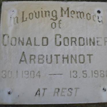 ARBUTHNOT Donald Cordiner 1904-1986