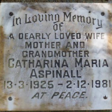 ASPINALL Catharina Maria 1925-1981