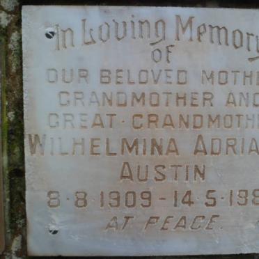 AUSTIN Wilhelmina Adriaan 1909-1981