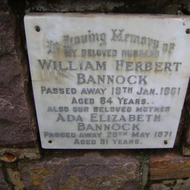 BANNOCK William Herbert -1961 &amp; Ada Elizabeth -1971