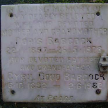 BABCOCK Cyril Doud 1892-1982 &amp; Doris 1897-1978