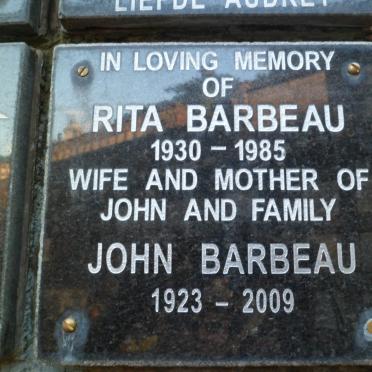 BARBEAU John 1923-2009 &amp; Rita 1930-1985