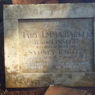 BARKER Mary Emma nee LINSLEY -1933