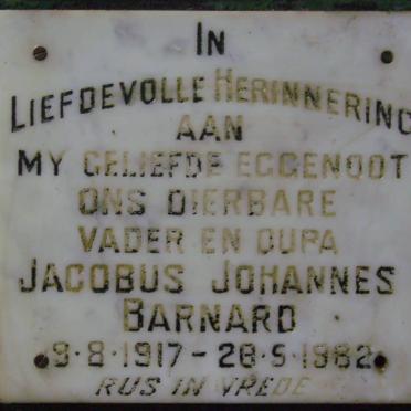 BARNARD Jacobus Johannes 1917-1982