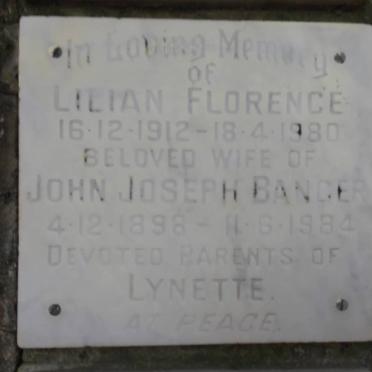 BANGER John Joseph 1898-1984 &amp; Lilian Florence 1912-1980