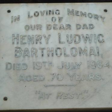 BARTHOLOMAI Henry Ludwig -1964