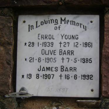 BARR James 1907-1992 &amp; Olive 1905-1985 :: YOUNG Errol 1939-1961
