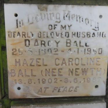 BALL D'Arcy 1902-1980 &amp; Hazel Caroline NEWTH 1902-1987