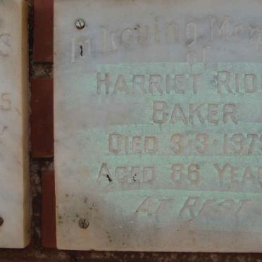 BAKER Harriet Ridley -1975