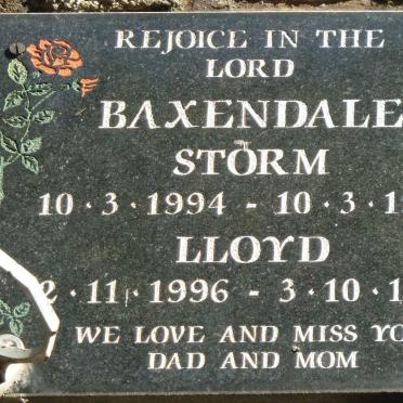 BAXENDALE Storm 1994-1994 :: BAXENDALE Lloyd 1996-1997